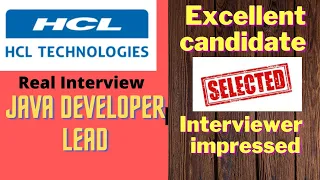 HCL Java developer lead interview recording, questions and answers, January 2023
