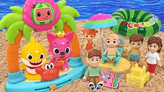 Let's go to the Beach with the Cocomelon Family! Baby Shark, Pinkfong Ocean Swimming, Sand Play