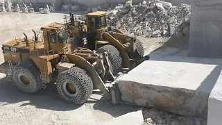 Huge Wheel Loaders Working In the Biggest Marble Quarry In Europe - Birros Marbles