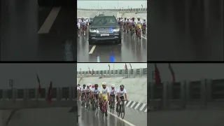 PM Modi's convoy rides along a platoon of cyclists during the roadshow in Bikaner