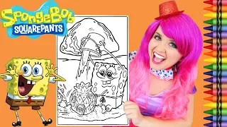 Coloring SpongeBob Squarepants Sandcastle GIANT Coloring Page Crayola Crayons | KiMMi THE CLOWN