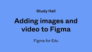 Study Hall: Adding images and video to Figma