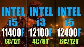 INTEL i5 11400F vs INTEL i3 12100F vs INTEL i5 12400F || PC GAMES TEST ||