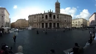 Outside Santa Maria Maggiore, Rome, Italy. VR 360 video.
