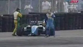 Tracy / Bourdais last corner crash on the Last lap of the Champ Car Denver Grand Prix 2006