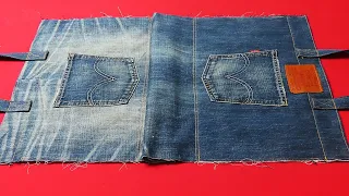 DIY낡은 청바지로 쉽고 유용한 빅사이즈 쇼퍼백 만드는 방법!/how to make a "big size shopper bag" easily/with old jeans