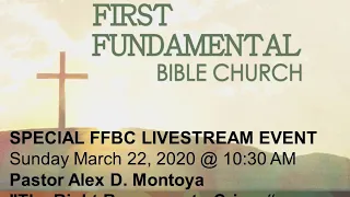 Special FFBC LiveStream Sunday - March 22, 2020