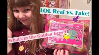 FAKE L.O.L. Surprise Lil Sisters LOL Dolls in Golden Eggs - Unboxing & Comparison - Bootleg vs. Real