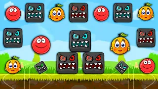 RED BALL 4 GREEN HILLS MULTIPLE FUSION ATTACK WITH RED BALL VS ORANGE FUNNY GAMEPLAY