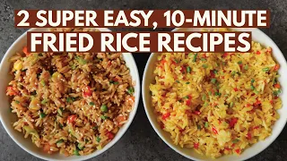 TWO SUPER EASY 10-MINUTE FRIED RICE RECIPES | One Pan Lazy Vegan Meals