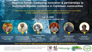 Catalysing innovation & partnerships to build local disaster resilience in Caribbean communities