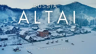 Winter Landscape of the Altai Russia Blue Moon Universe