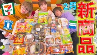 【大食い】ドキドキ2月のコンビニ新商品を大紹介！！！！【エミリン】