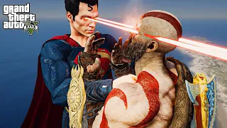 GTA 5 - Superman VS Kratos | DEATH BATTLE !!!