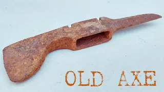 Rusty Old German AXE Restoration. Rare WW1 Pickaxe