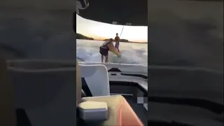 Guy loses control of boat wakesurfing #shorts #wakesurfing #fail