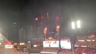 St. Louis Cardinals 2021 Home Run Celebration With FireWorks vs. Chicago Cubs