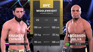 Khamzat Chimaev vs Anderson Silva Full Fight - UFC Fight Night