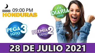 Sorteo 09 PM Loto Honduras, La Diaria, Pega 3, Premia 2, Miércoles 28 de julio 2021 |✅🥇🔥💰