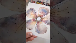 SIMPLE! How I paint the most Effortless EASY flower #painting #watercolor #shorts #drawing #craft