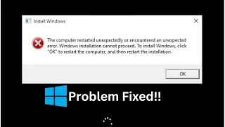 The Computer Restarted Unexpectedly or Encountered an Unexpected Error Windows 10 Problem Fixed.