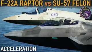 F-22 Raptor vs SU-57 Felon: Acceleration Comparison | DCS WORLD