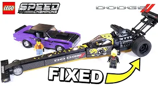 I fixed the wheels! LEGO Speed Champions Dodge Dragster and Challenger Review & Modification!