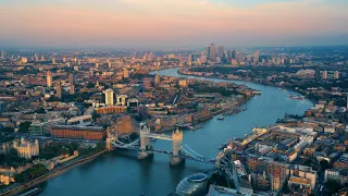 London Relaxation Aerial Scenery with Calming Music