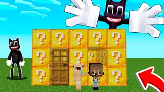 CASA BEBE NOOB LUCKY BLOCKS VS CARTOON CAT 😱 CARTOON CAT VS BEBE NOOB MINECRAFT TROLL