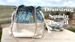 Easy DRAWSTRING Squishy Bag with Handles // TUTORIAL