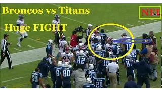 Huge FIGHT Broncos vs Titans game NFL WEEK 14 -- Breaks out after a Terrible Cheap Shot  -HD