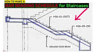 How to make a bar bending schedule for STAIRCASES