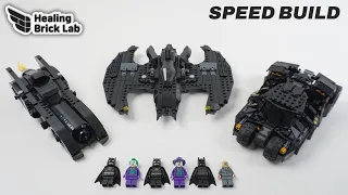 Lego Batman Sets Compilation of Batmobile, Tumbler, Batwing Speed Build