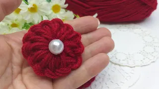 DIY 🌺 Цветы из пряжи БЕЗ спиц и крючка #2 | Easy Woolen Flower 🌺