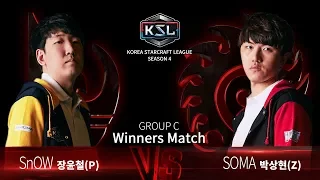 SnOW vs SOMA PvZ - Ro16 Group C Winners - KSL Season 4 - StarCraft: Remastered