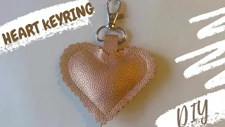 HEART KEYRING DIY |How to make a faux leather HEART-SHAPED keyring | Keyring make at home