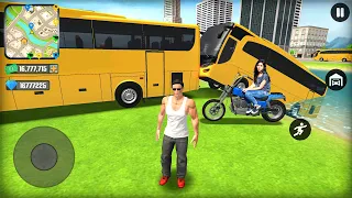 US Police Car and Public Transport Bus Bike girl Driving Simulator 3d  - Android IOS Gameplay