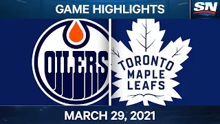 NHL Game Highlights | Oilers vs. Maple Leafs - Mar. 29, 2021