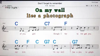 Don1t forget to remember/Bee Gees💋노래방, 가라오케, 코드 큰 악보,반주,가사💖Karaoke, Sheet Music, Chord, MR