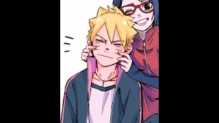 Boruto and Sarada Inojin and Himawari sing sugar crush remix