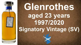 Glenrothes aged 23 years 1997/2020 Signatory Vintage (SV) Single Malt Whisky Review from WhiskyJason