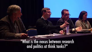 What is the nexus between research and politics at think tanks?