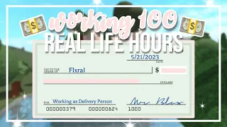 Working 100 Real Life Hours in Bloxburg (Roblox)