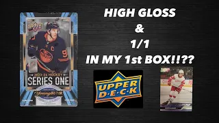 1/1  & High Gloss 2023-23 Upper Deck Series 1 Hobby Box Opening