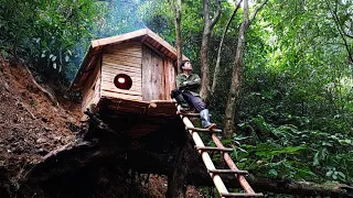 full video 100 days building a wooden house alone