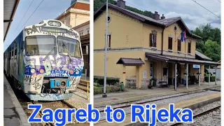 🇭🇷 Zagreb to Rijeka HZ 4000 direct train, scenographic railway route but poor rolling stock (4K)