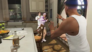 Franklin scares Amanda and the tennis coach - GTA V