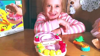 Плей До пластилин, набор "Доктор Зубастик", Эвочка играет в дантиста (Play Doh Dr. Drill and Fill)