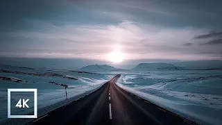 Relaxing Snowy Drive in Iceland | Driving to Akureyri in Northern Iceland ASMR 4K