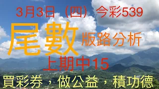 今彩539｜尾數｜牛哥539｜2022年3月3日（四）今彩539尾數版路分析內含隱藏孤支版路｜感謝版路交流@king1688 ｜#539